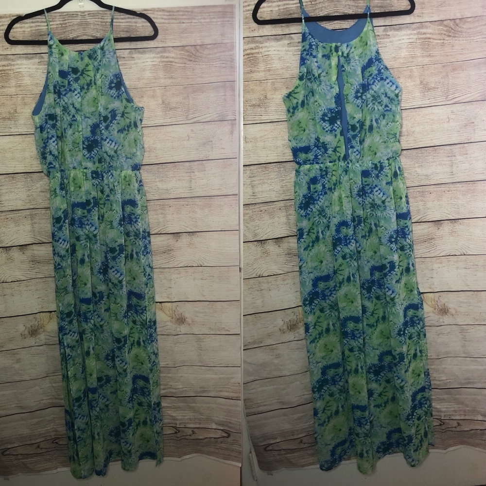 Umgee USA green and blue maxi dress